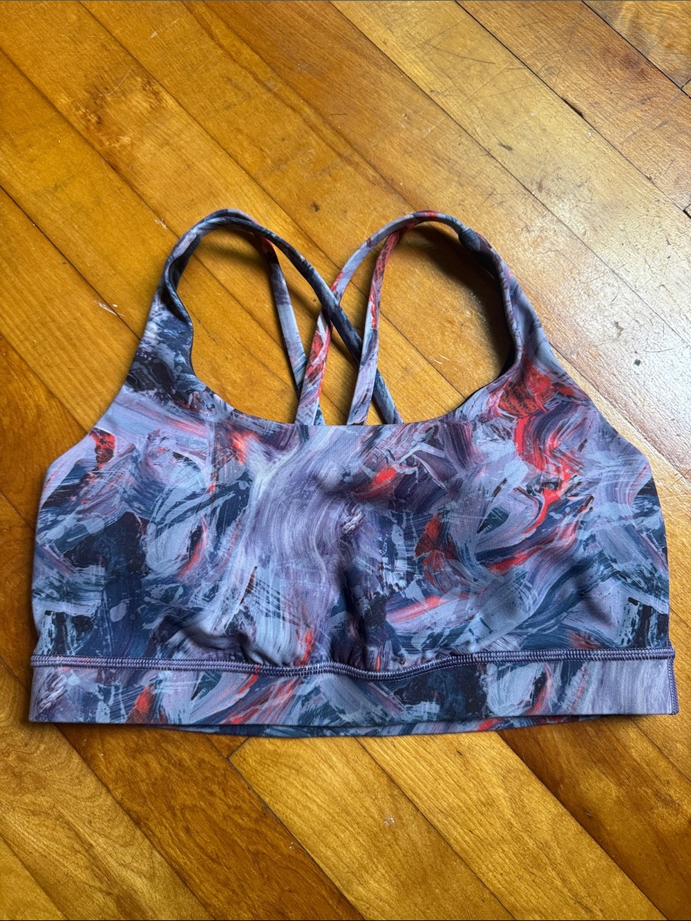 lululemon athletica Abstract Swirl Sports Bra - Gray & Red size 8
